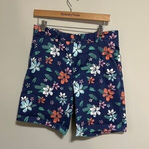 Vineyard Vines Breaker Men's Navy Floral Chino Short Slit Pockets Flat Front 32